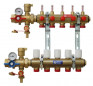 Pre-assembled KITR553FK manifold with flowmeter, 4 outlets.