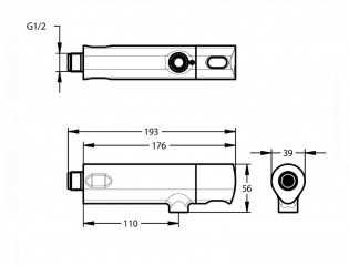 PRESTO SAFE Grifo monomando de lavabo mural, sin contacto, con control electrónico, 3 l/min