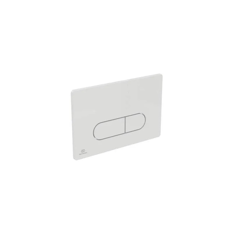 Wall-mounted control plate OLEAS double volume wall-hung WC, white.