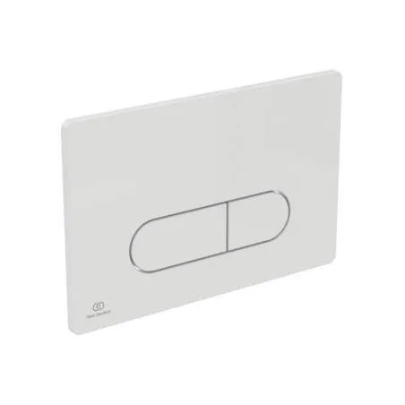 Plaque de commande murale OLEAS double volume WC suspendu, blanche.