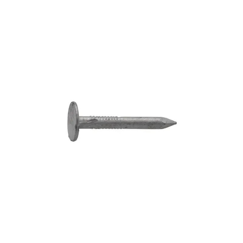 Wide flat-headed point in galvanized steel, 2.4x27mm, 280g.