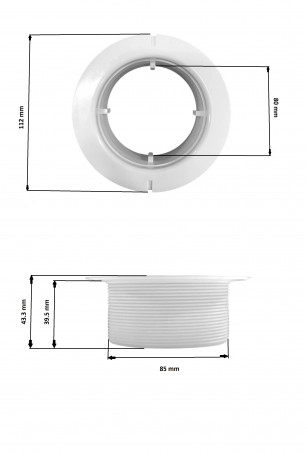 Bague filetée pour partie supérieur de bonde receveur de douche 90 mm