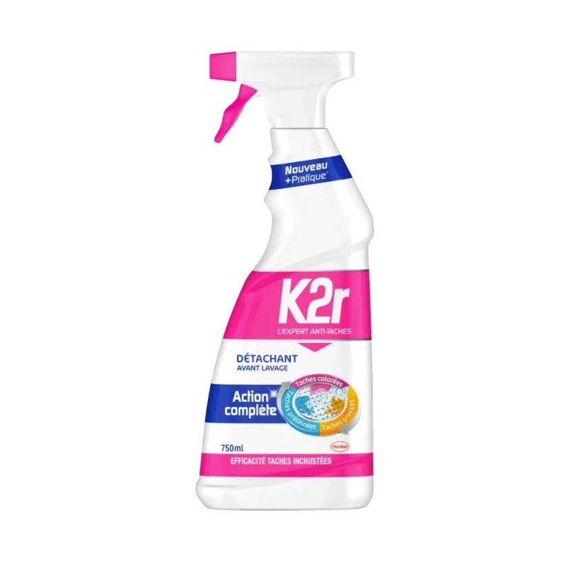 Quitamanchas prelavado K2R en pistola de 750 ml.