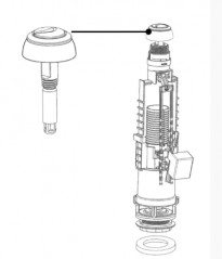 Bouton double poussoir chromé pour modèle 36A Skipper SIAMP.