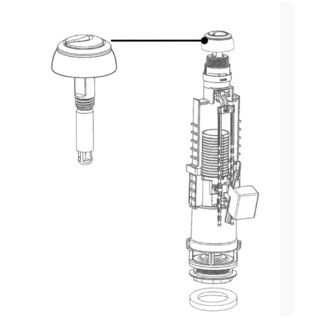 Bouton double poussoir chromé pour modèle 36A Skipper SIAMP.