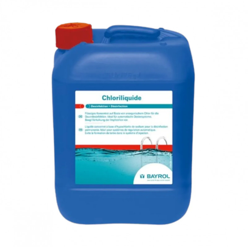 Liquid chlorine "CHLORILIQUIDE" unstabilized for swimming pools, 10 liters