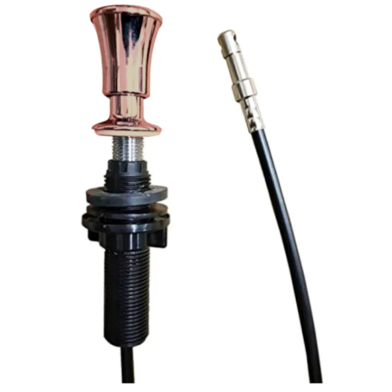 Tirador de cobre PVD satinado, con cable de 700 mm para desagüe automático de fregadero