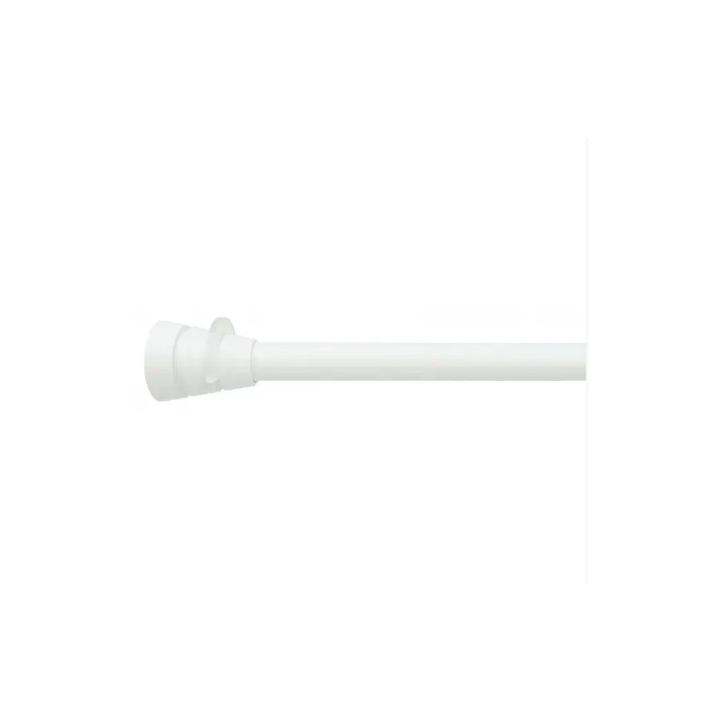 Press-on curtain rod between walls, 120 to 210cm, 20mm diameter, white.