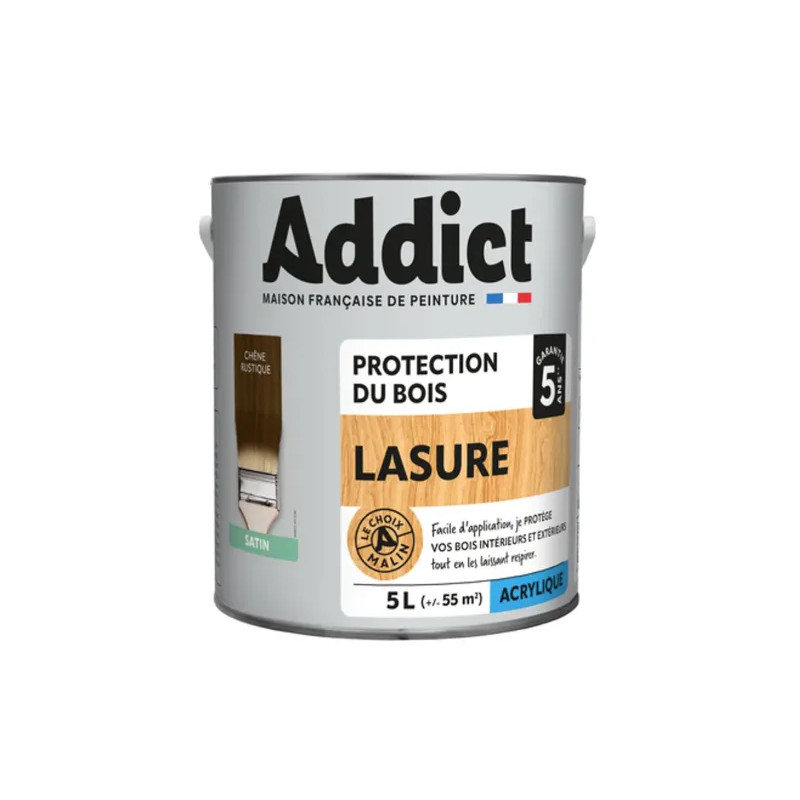 Lasure bois acrylique 0.75L, chêne rustique.