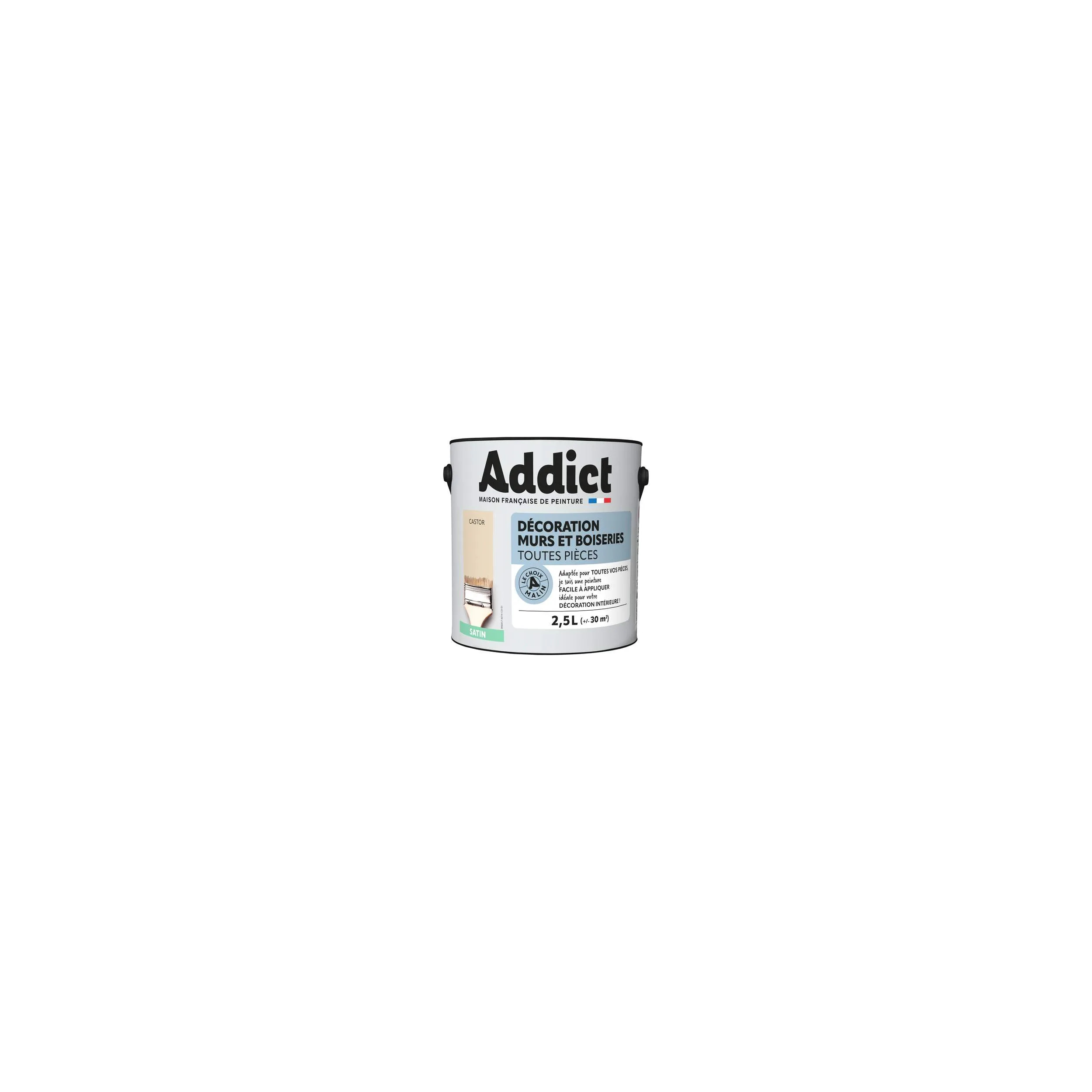 Peinture acrylique murs et boiseries Castor satin 2.5L.