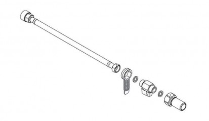 Tubo flexible de suministro con grifo para cisterna de WC Wisa XT