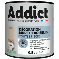 Peinture acrylique murs et boiseries Castor satin 0.5L.