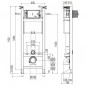 Pacchetto telaio di supporto Evo freestanding con vasca a parete, sportello e unità di controllo, NF