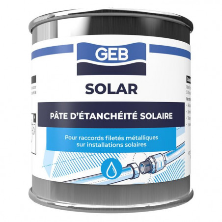 Pâte d'étanchéité pour raccords métalliques sur installations solaires.