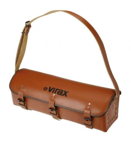 Leather plumber's tool bag with shoulder strap, 530 x 180 x 170 mm