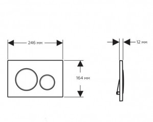 GEBERIT Sigma 20 two-touch release plate, matt black, glossy chrome.