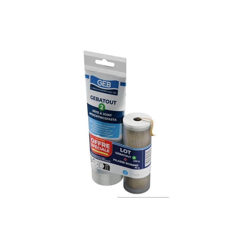 2-in-1 set, Gebatout joint compound and bobino of filasse.