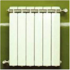 KLASS 500 6-element white cast aluminium central heater, 696w