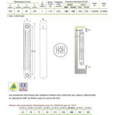 Chauffage central fonte aluminium 4 éléments blanc KLASS 700, 592w