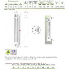 KLASS 800 12-element white cast aluminium central heater, 1944w