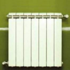 KLASS 800 7-element white cast aluminium central heater, 1134w