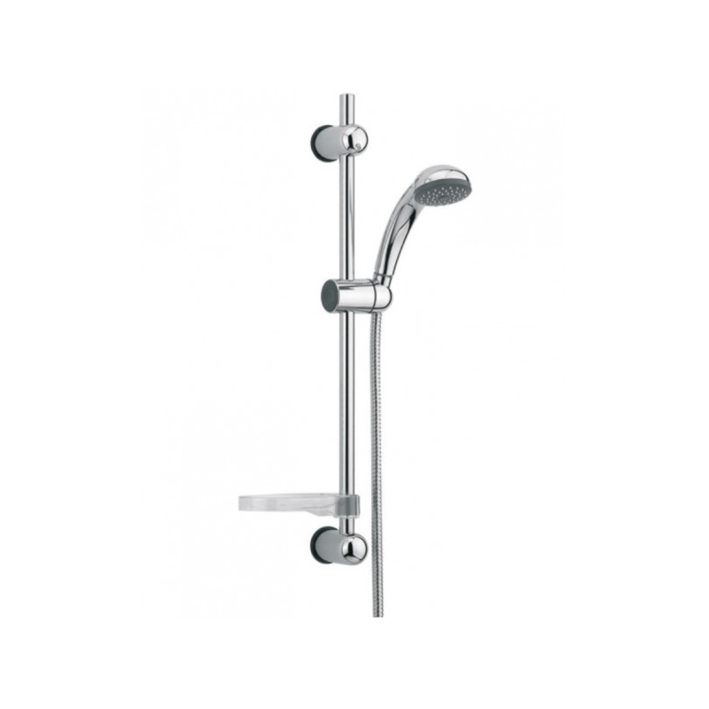 Ensemble de douche Cobra avec douchette 1 jet, barre et flexible, porte-savon, chromé