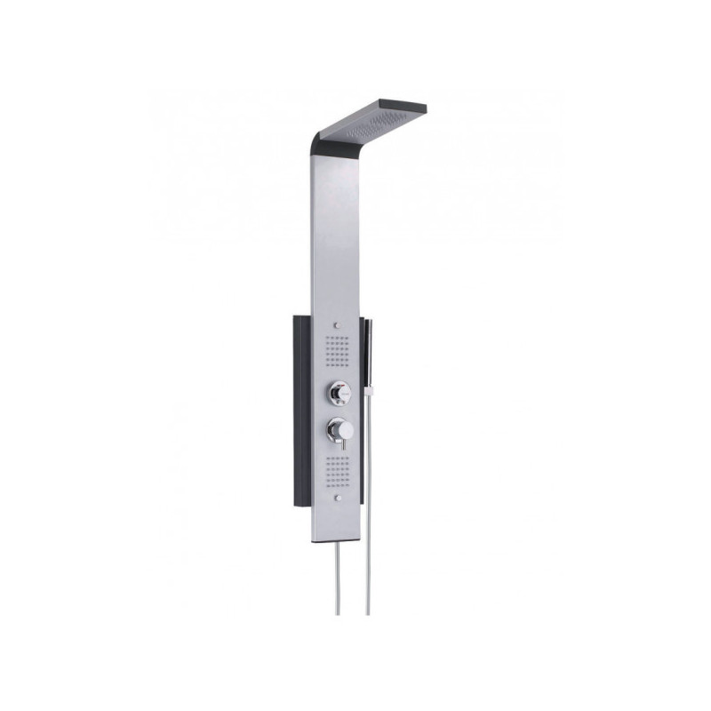 Dune hydromassage shower column, multi-jet, aluminum and black