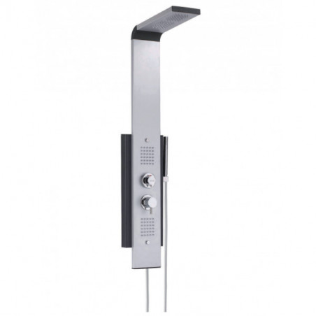 Dune hydromassage shower column, multi-jet, aluminum and black