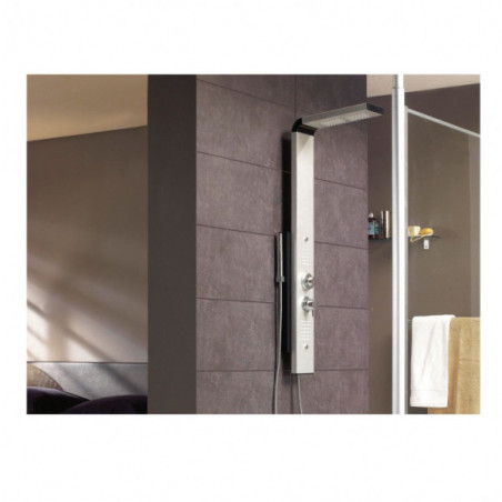 Dune hydromassage shower column, multi-jet, aluminum and black