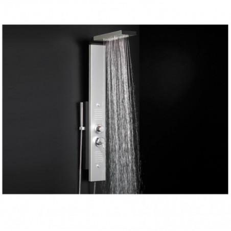 Dune hydromassage shower column, multi-jet, aluminum and black