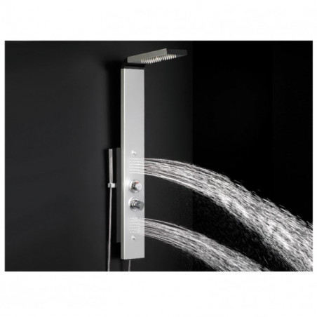 Colonne de douche hydromassante Dune, multi jets, aluminium et noir