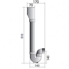 Doppelter waagerechter PVC-Siphon für Waschmaschinen