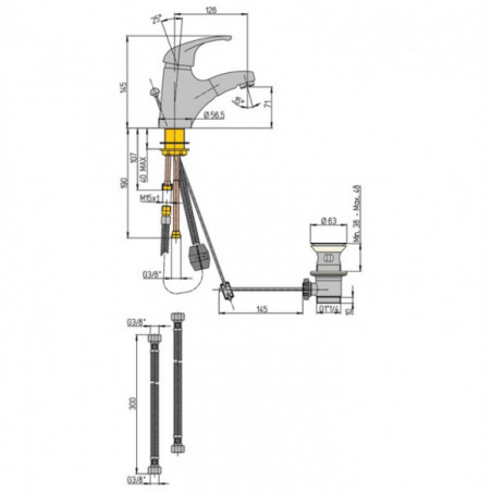 Atomix pull-out basin mixer chrome