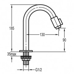 Wasserhahn für Waschbecken, Kaltwasser Single Single Handwaschbecken Typ Bar