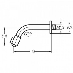 Robinet lavabo simple mural lave-mains bec type bar, chromé