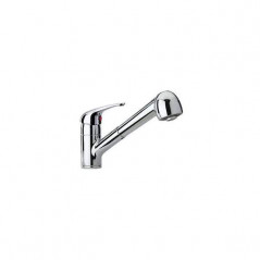 Single-lever sink mixer ATOMIX, with hand shower, white