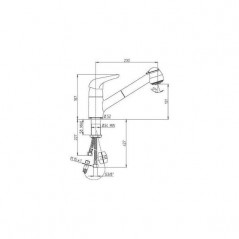 Miscelatore monocomando per lavabo ATOMIX con doccetta, bianco