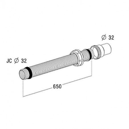 Flexibler Vidhooflex-Schlauch Durchmesser 32 mm, Länge 0.65m