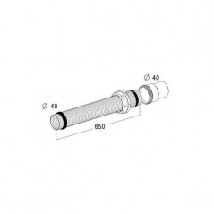 Tuyau souple Vidhooflex diamètre 40 mm, longueur 0.65m