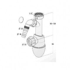 Easyphon Waschbeckensiphon mit Waschmaschinenanschluss (0201302)