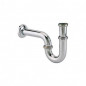 Siphon lavabo tube laiton chromé, 33x42 hauteur 150 à 200 mm