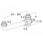 Tubulure évier 2 cuves gain de place, réglable 150 à 335 mm
