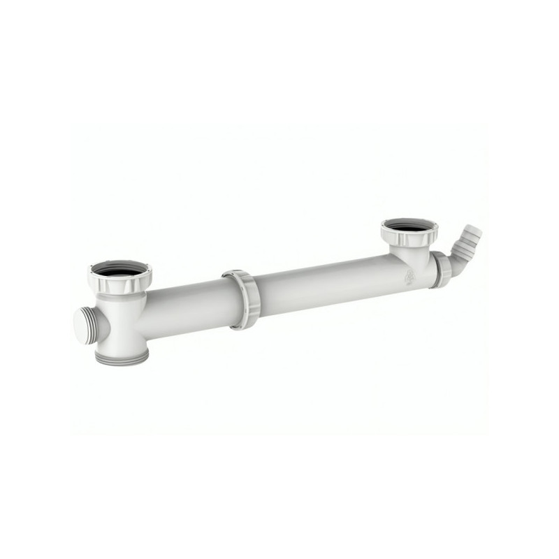 Adjustable 2-bowl sink socket 160-360 mm, washing machine/overflow connection