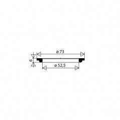 Gasket for stainless steel sink drain or bathtub drain, diameter 73 mm (unit)