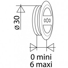 Enjoliveur de trop plein chromé diamètre 30, 14 mm pour vasque