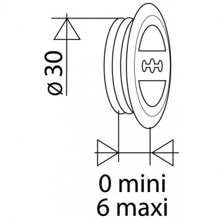 Verchromte Überlaufgarnitur Durchmesser 30, 14 mm für Waschbecken