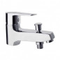 Titanium single-hole bath and shower mixer