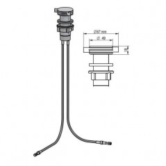 Tirador de latón cromado, con cables para tapones Rotologic2