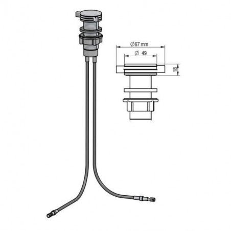 Chrome-plated brass pull cord for Rotologic2 bungs