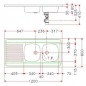 Edelstahl-Spüle 2 Becken 1 Abtropfbecken 1200x600 MAN721 120